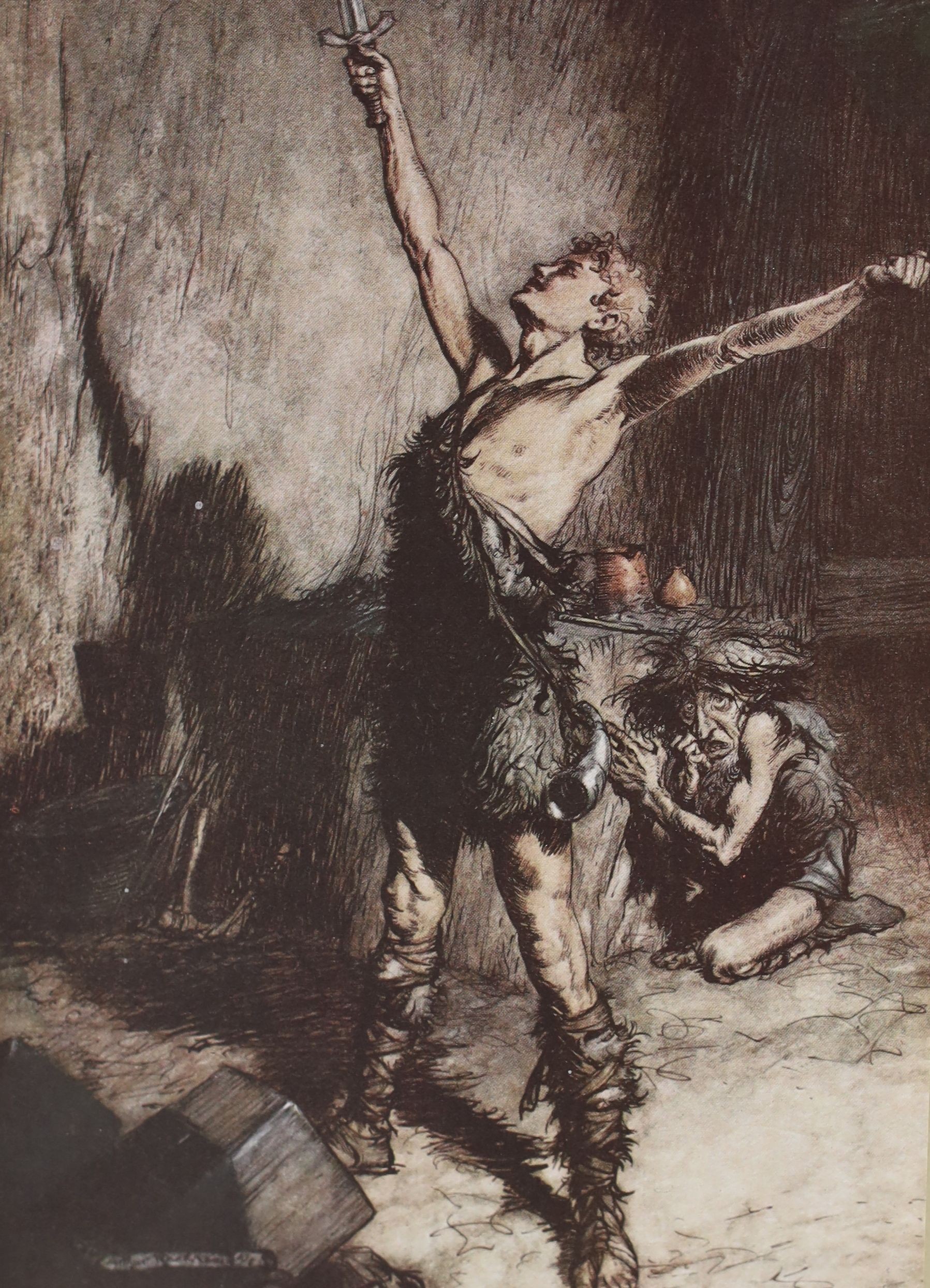 Wagner, Richard - The Ring of the Niblung, first 2 vol. set, Siegfried and the Twilight of the Gods, illustrated by Arthur Rackham, translated by Margaret Armour, with 30 tipped-in colour plates, William Heinemann, Londo